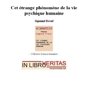 [Freud - Articles 65] • Cet Étrange Phénomène De La Vie Psychique Humaine